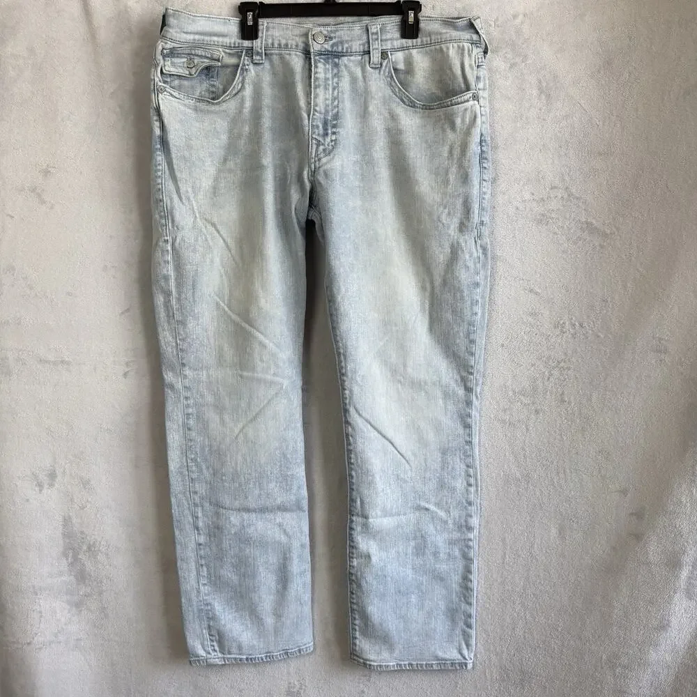 True Religion Ricky Relaxed Straight Jeans Men’s Size 40 Light‎ Wash Denim Y2K